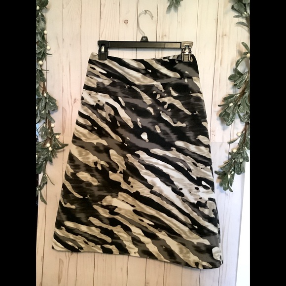 Zebra print Worthington élan maxi skirt black white and gray, size 16 - Picture 2 of 7